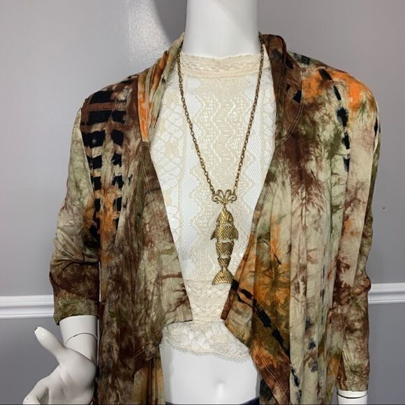 NWT Coin 1804 Tie Dye Waterfall Kimono -- L - Picture 9 of 12